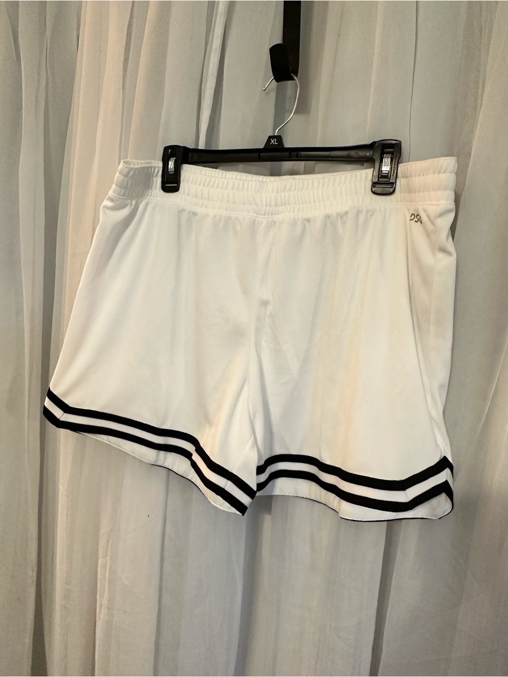 DSG white  Athletic Shorts with Black Trim  Stripes - Picture 9 of 12